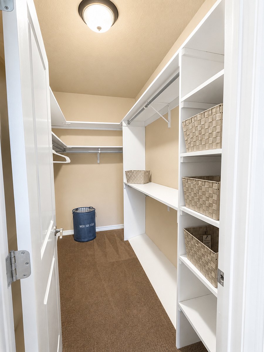 Walk-in closet in master bedroom