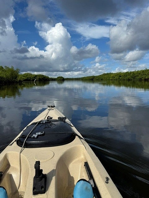 We have 2 kayaks for cruising the creek that leads to Tampa Bay, which leads to the Gulf of Mexico