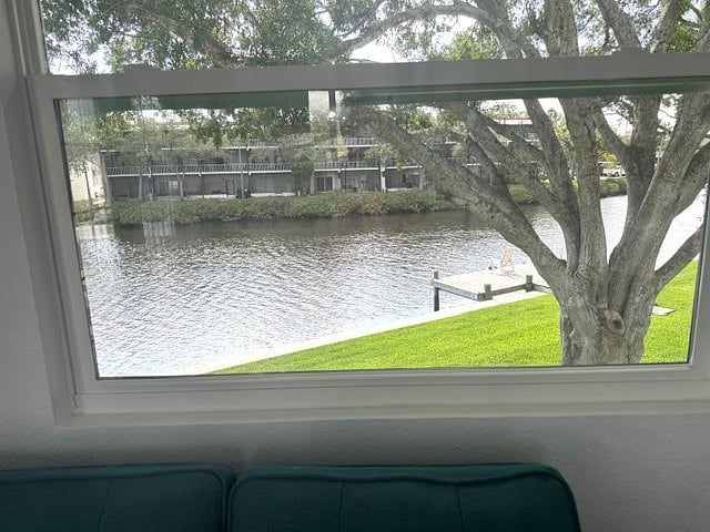 View of the dock out the living room window. You are welcome to dock a small boat if should bring or rent one.