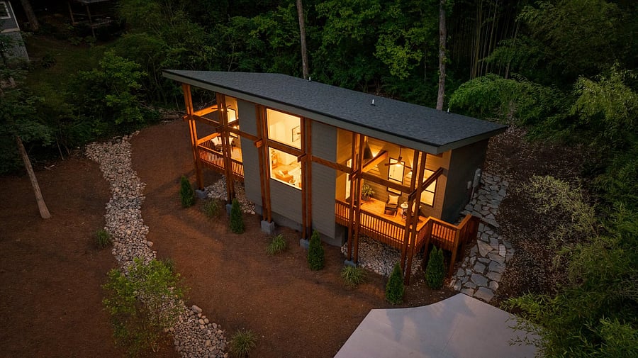 Wooded private yard