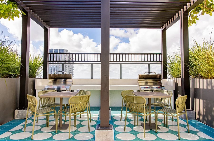Grill stations and outdoor dining
