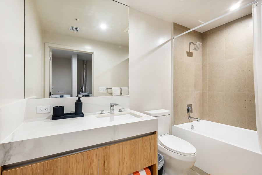 Primary bathroom with rainfall shower