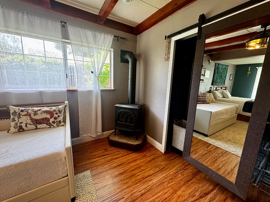 Gas fireplace in master bedroom