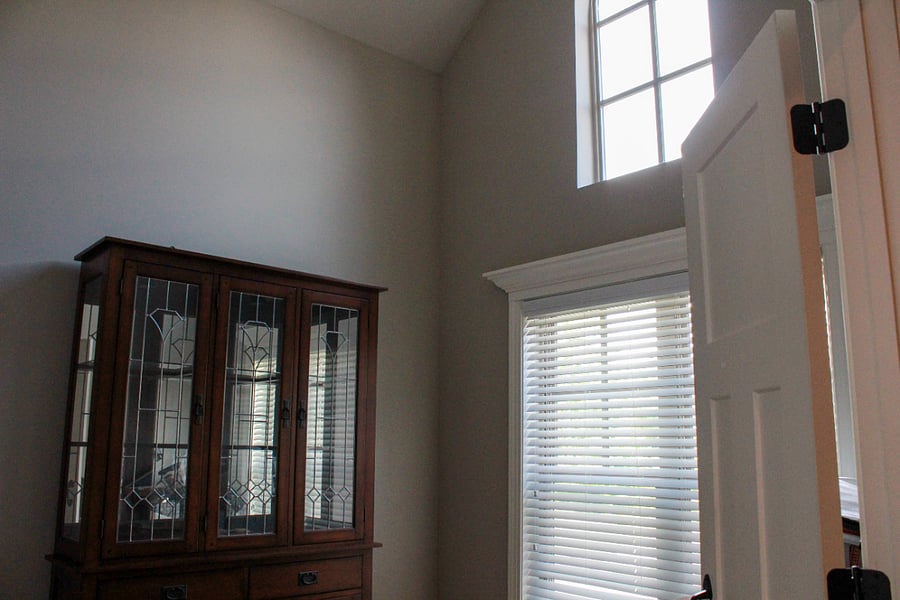 Nice office space, quiet and beautiful ceiling. China Cabinet has been moved to Dining Room. 