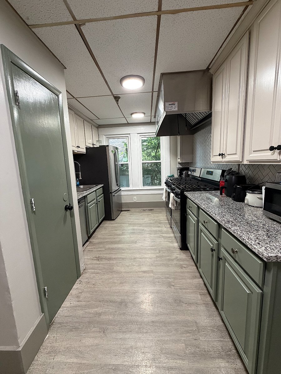 Shared kitchen offers 2 refrigerators and 2 stoves