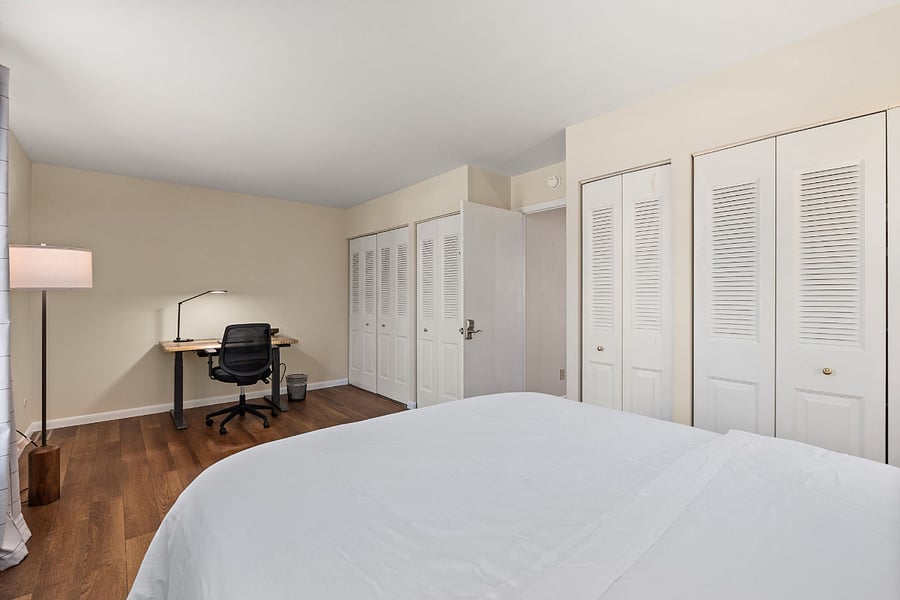 Unit A Bedroom and Workspace