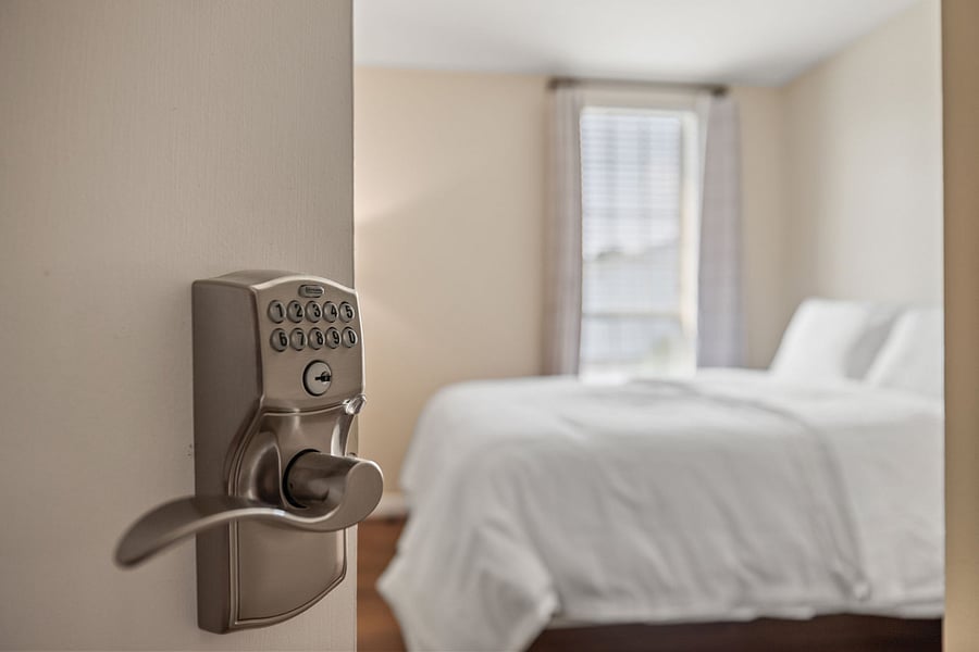 Unit B Bedroom - Keypad entry