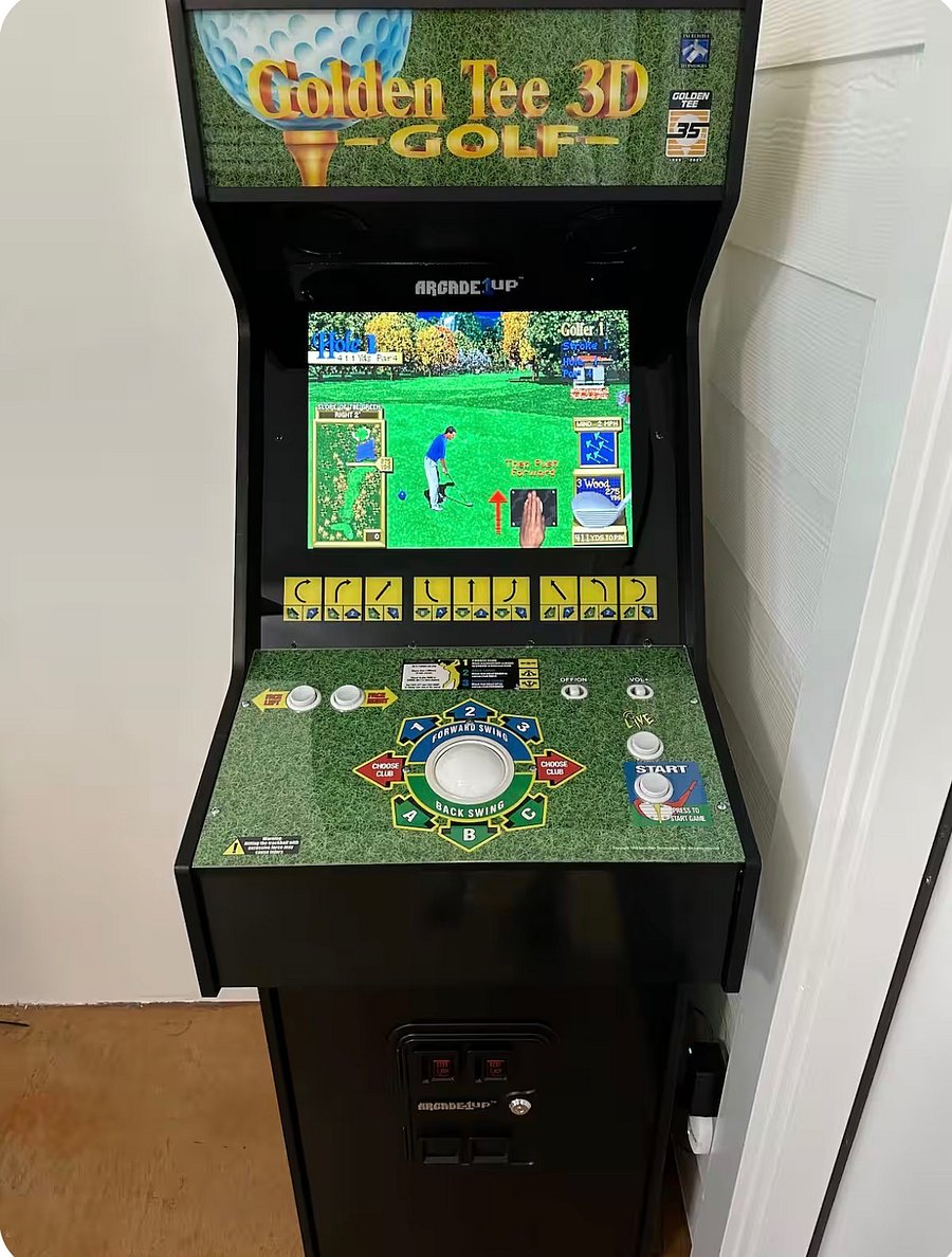 Downstairs arcade game