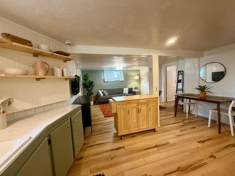 Kitchen island with extendable bar