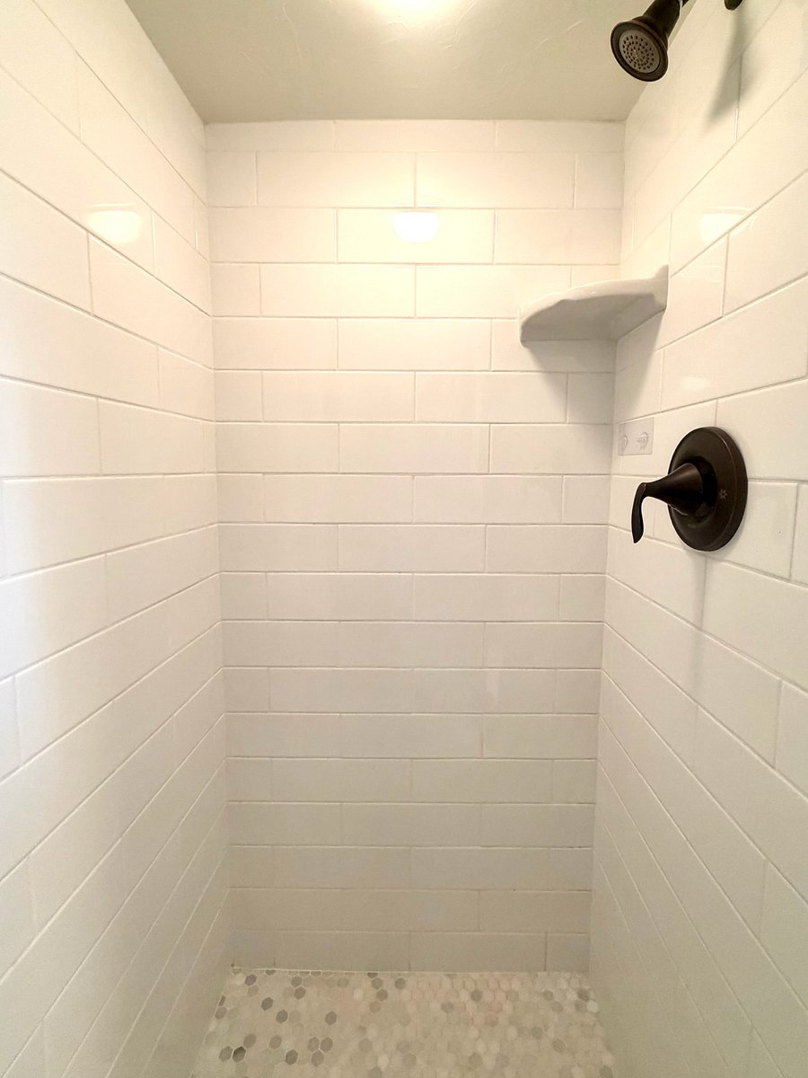 Recently remodeled bathroom with shower (no bath)