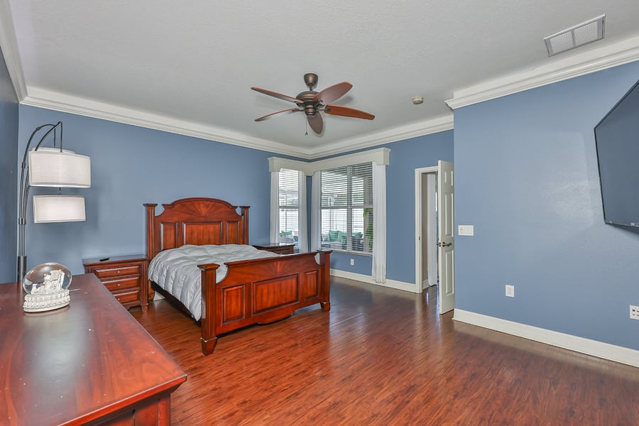 Lighting just above the crown molding is a nice touch