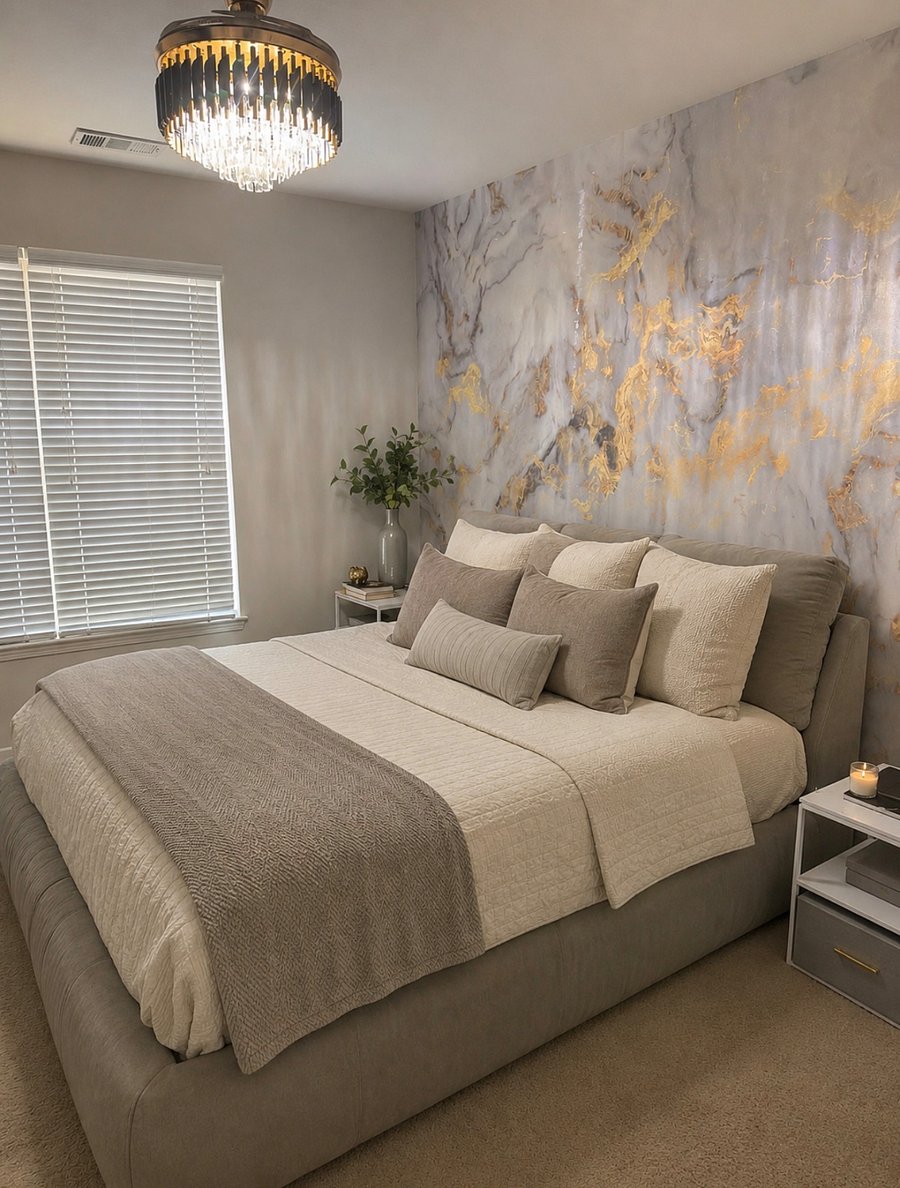 Bedroom 2 with king bed (largest room and bed in the entire unit, has personal door to shared bathroom $1700 a mo.)