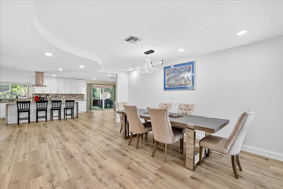 Dining room w/addn chairs table available seats 4-16