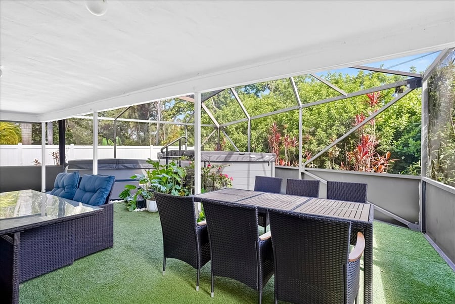 Large private patio screened in