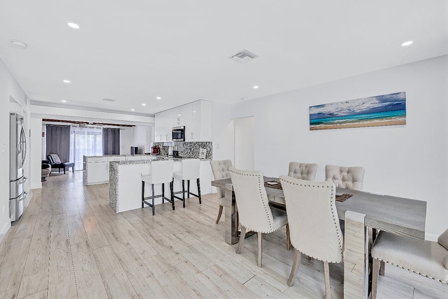 Dining room and kitchen