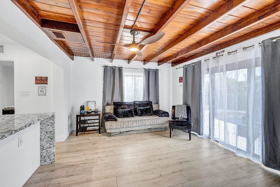 Lakefront living room