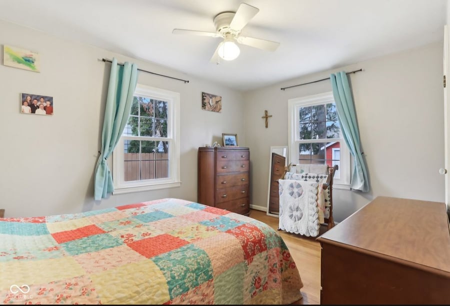 I am redecorating now! There will be a different dresser, a TV, and a desk. I've ordered new curtain rods for brand new curtains.