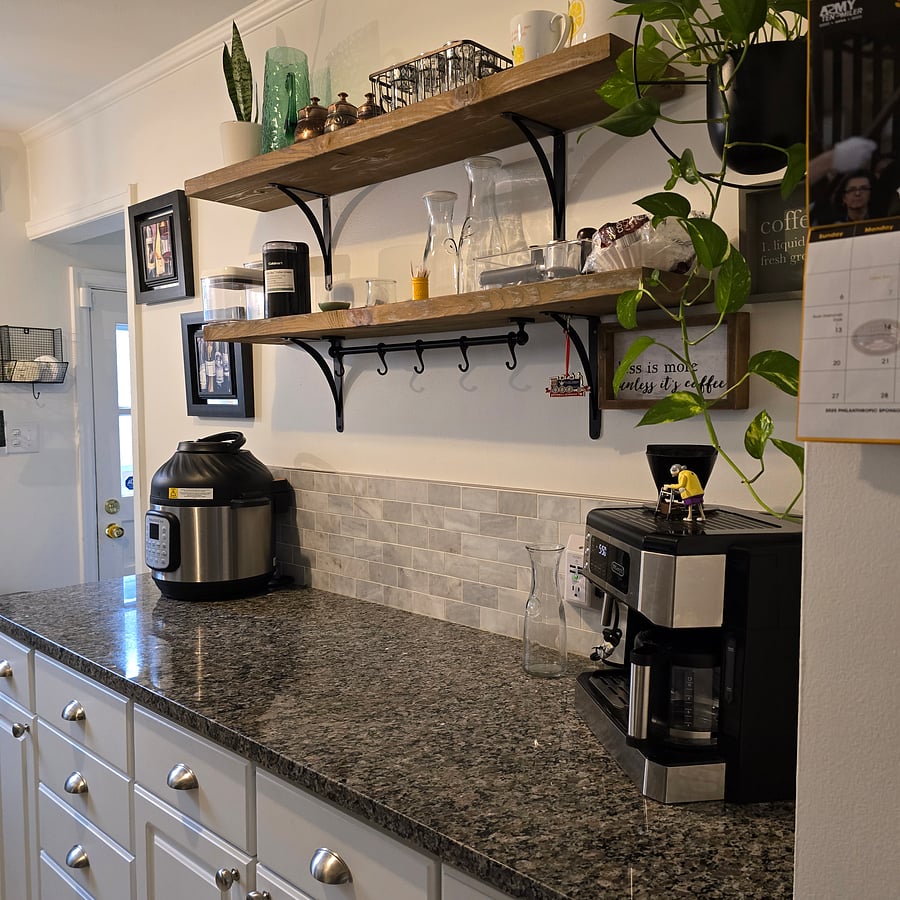 InstaPot and air fryer combo and coffee station.