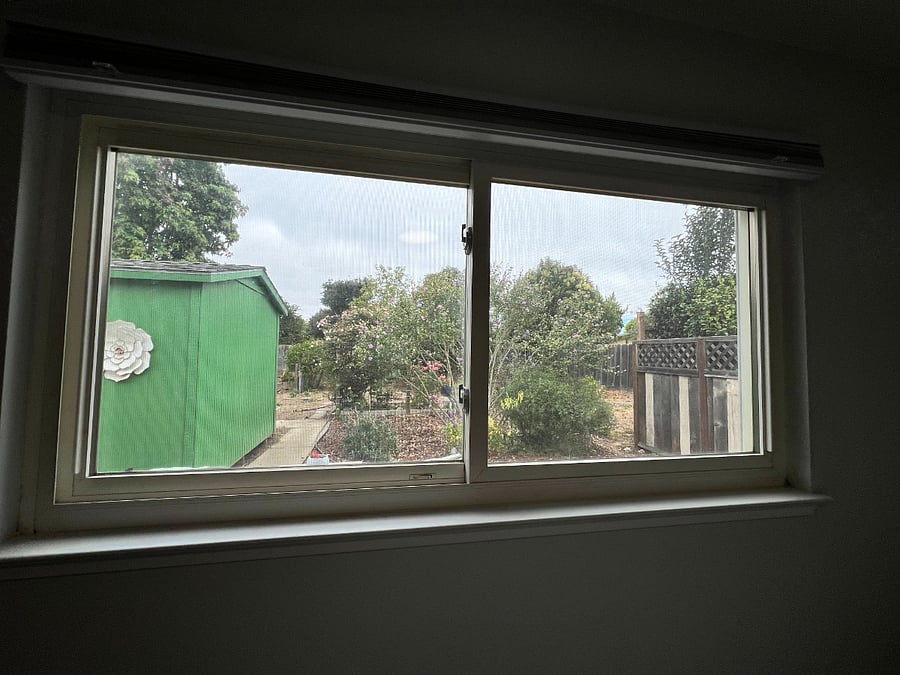 Garden view from bedroom 1