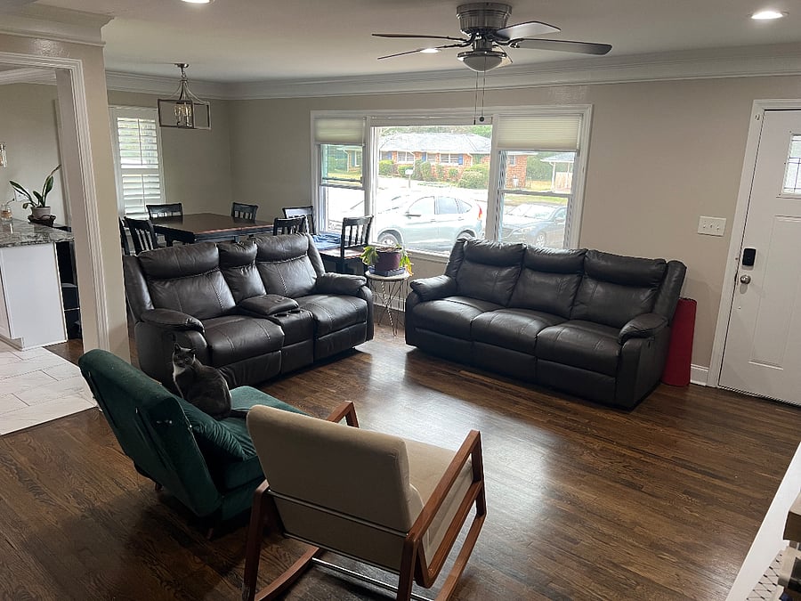 The living room - though there is a cat in this photo, there will not be any animals in the house while you are here.