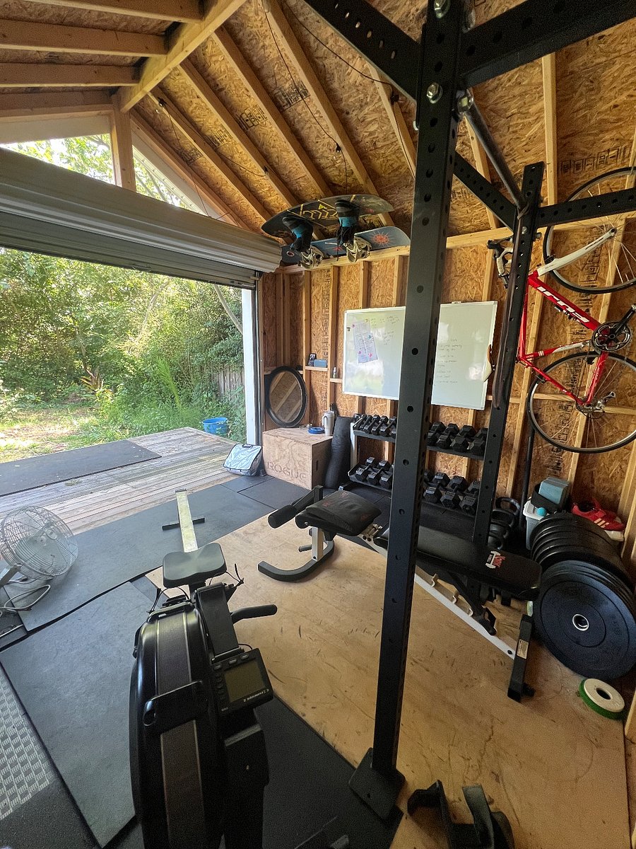 the gym has a roll-up garage door, so you can better enjoy the space & utilize the deck for your workouts. We avoid the mosquitos by pointing the fan so the wind goes across the door & it works well!