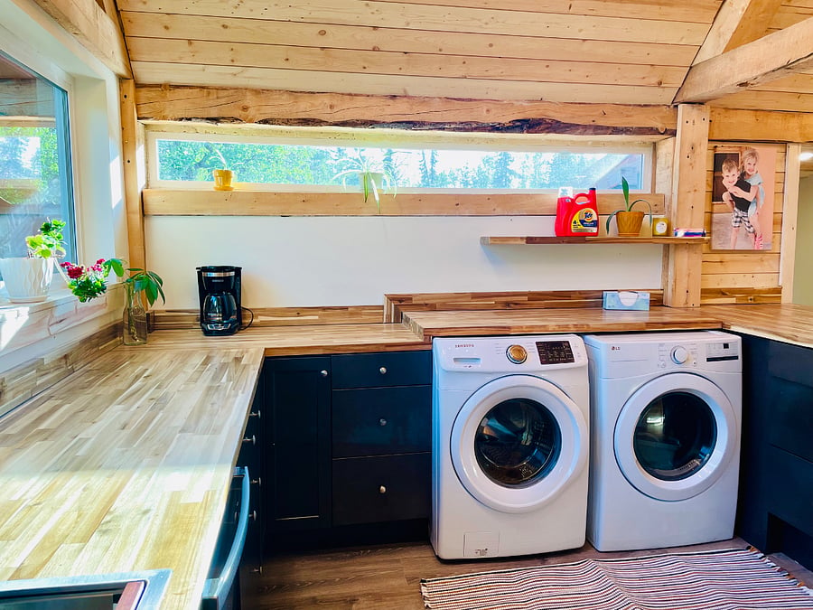 Laundry space in the kitchen