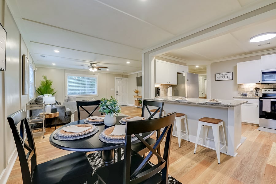 Enjoy kitchen and dining in this newly-renovated home