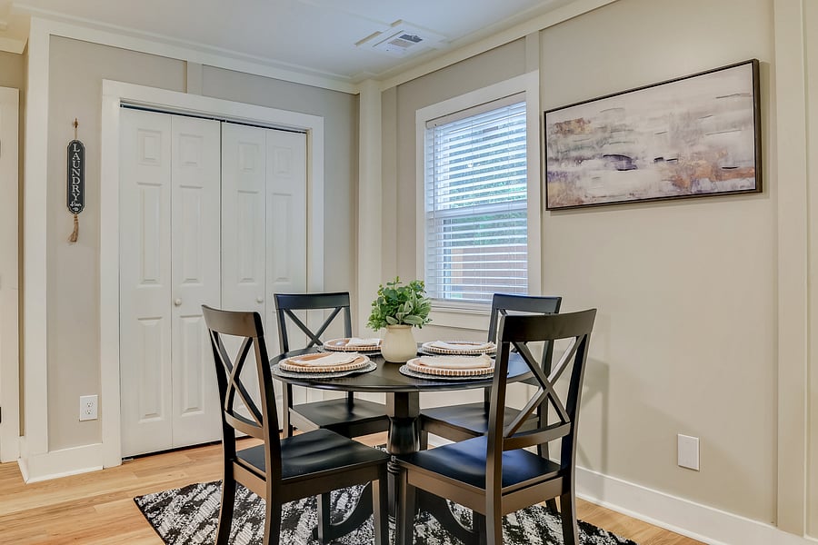 Dine and enjoy your favorite meals at the table.