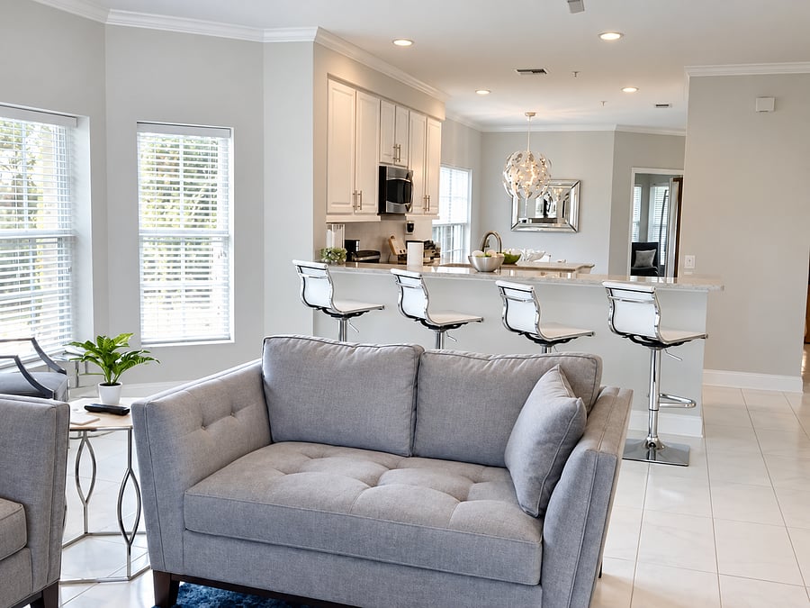 Open-concept living and kitchen space gives you plenty of room to relax, cook and settle in for an extended stay.