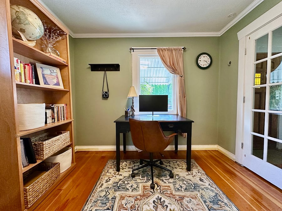 Home office, with computer monitor available