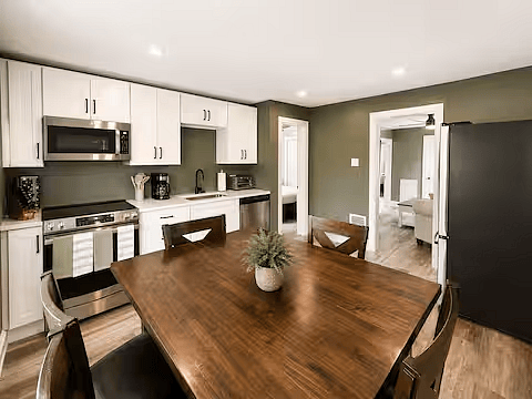 Dining area beside the fully equipped kitchen
