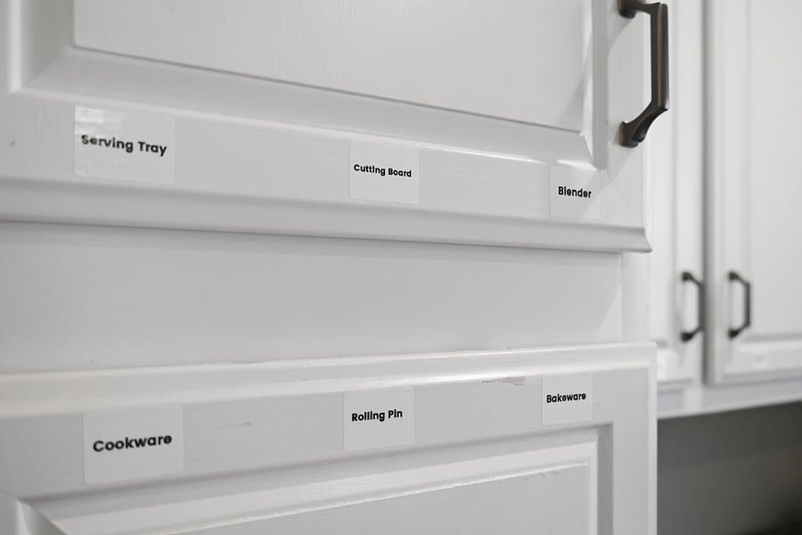 Labeled cabinets with full guide for your convenience.