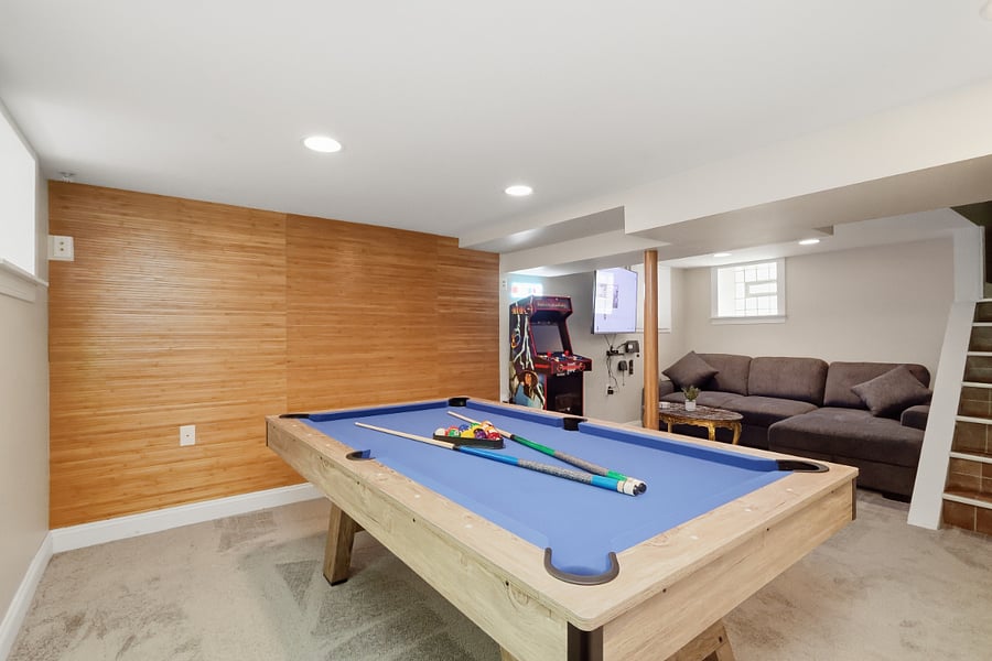 Pool table for you enjoyment after long day.