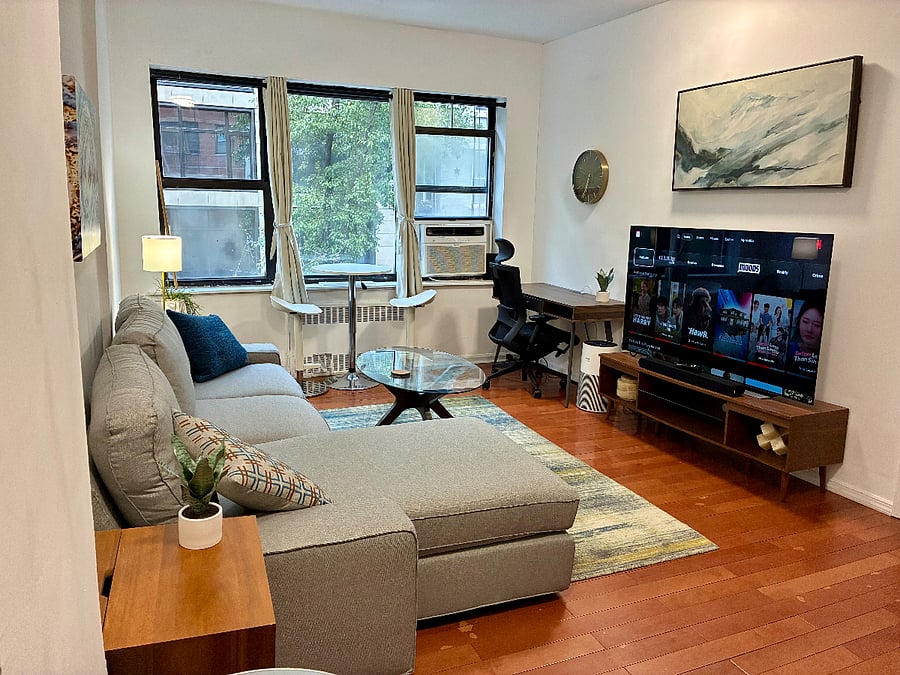 Main living area with 65" Smart TV with all Streaming apps downloaded.  