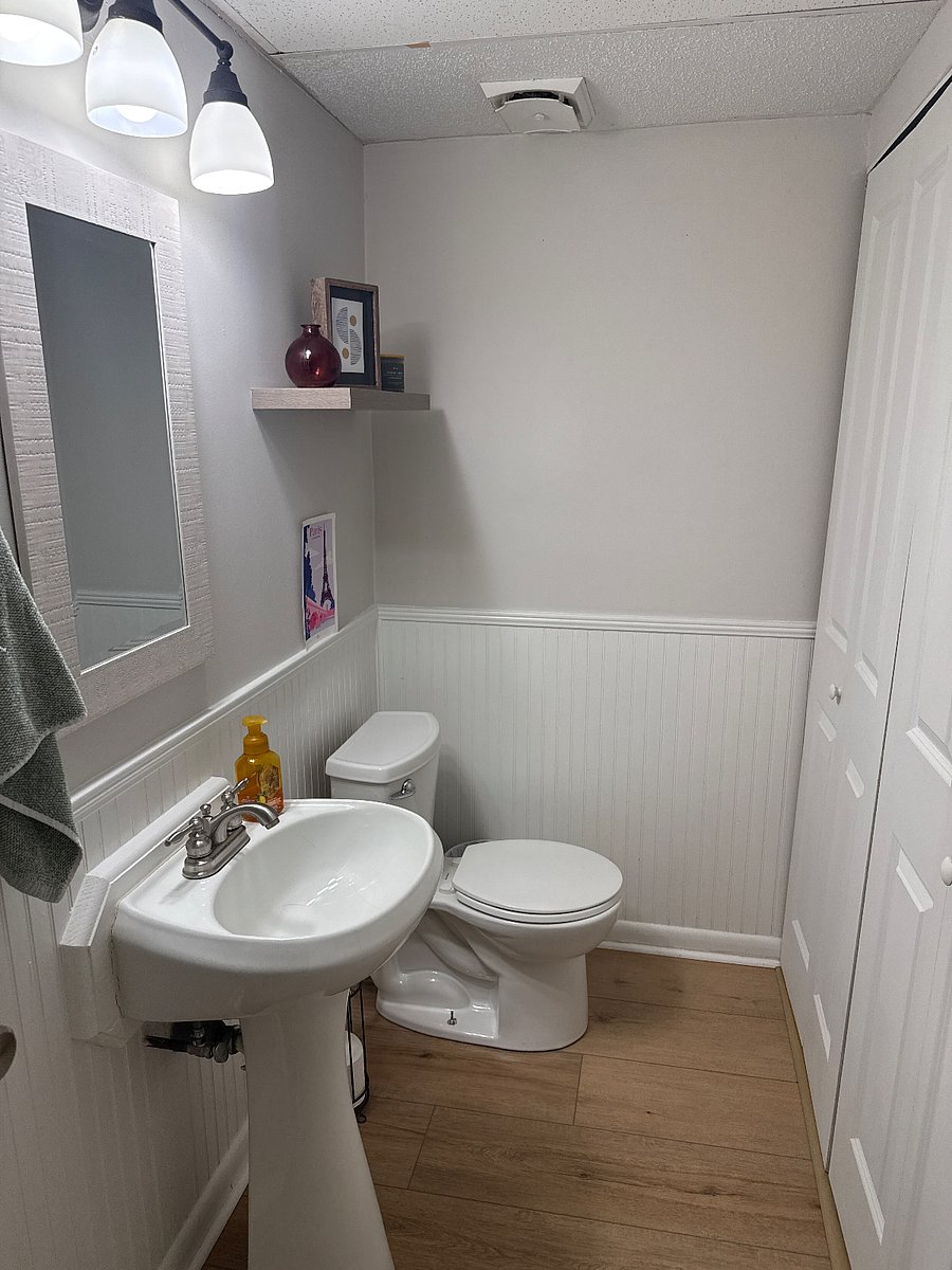 Downstairs .5 bath for you to use as well.