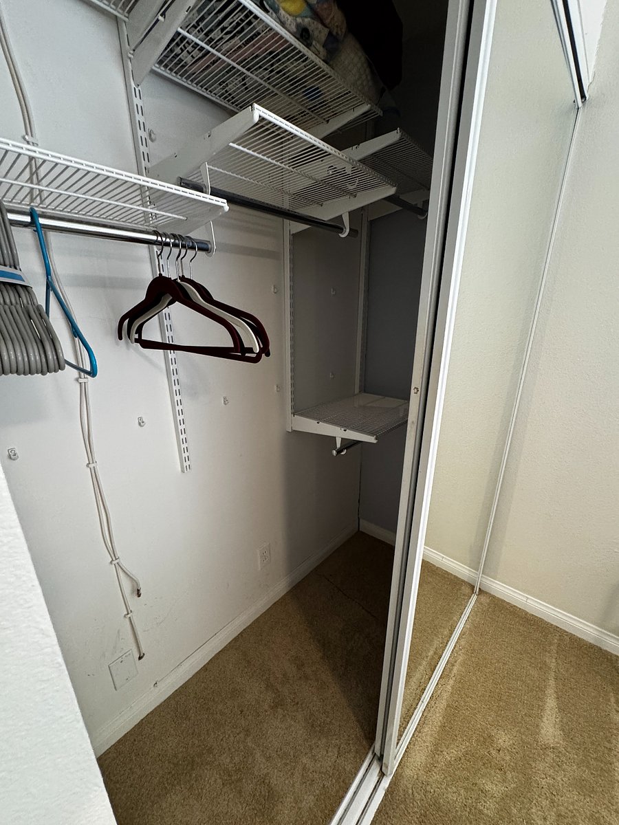 Nice closet with organization.