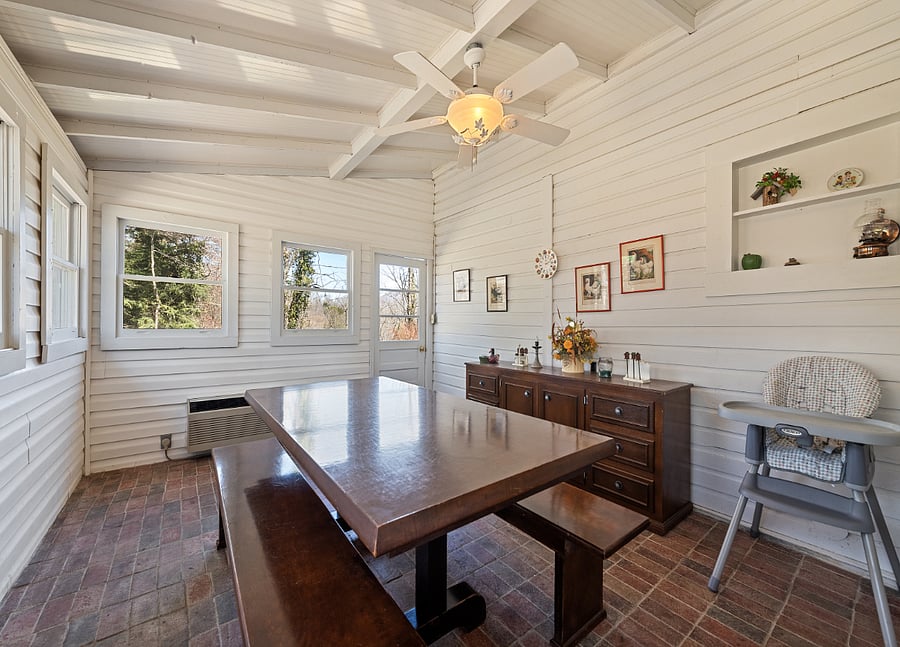 Bach porch is heated and cooled