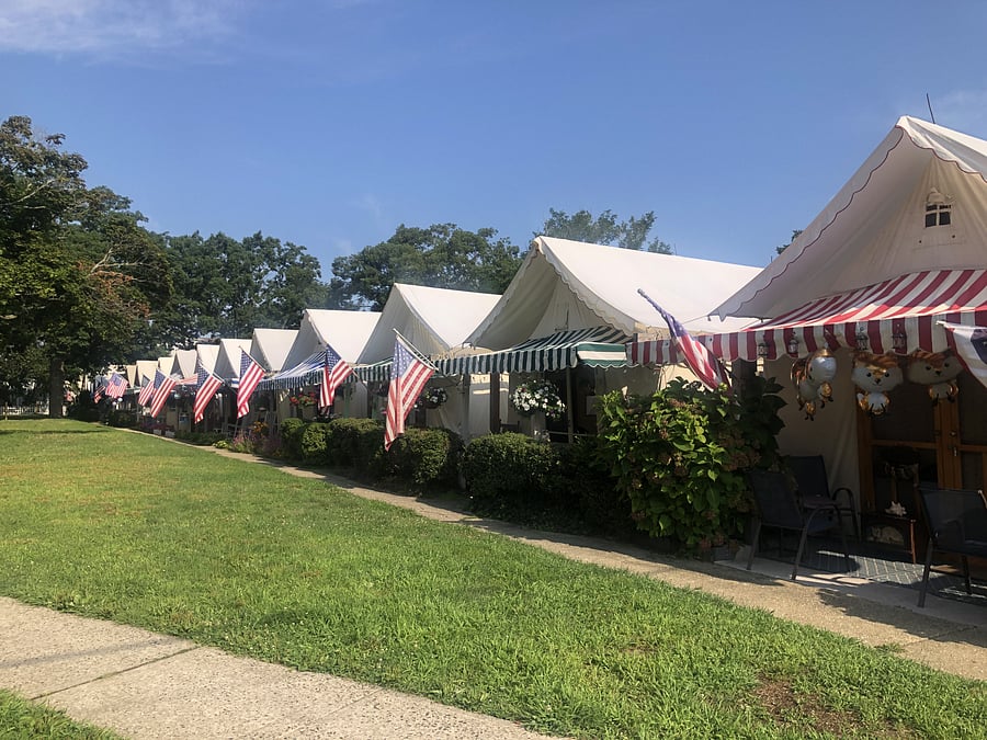 Tent houses surround the Great Auditorium