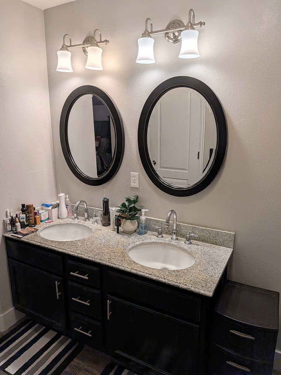 Master bathroom dual vanity