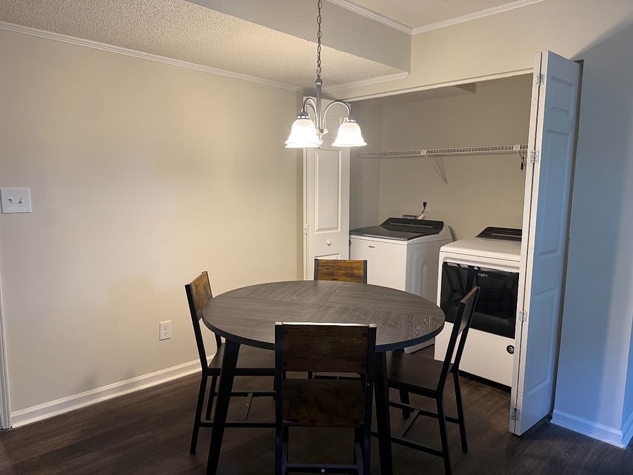 Kitchen table and laundry room