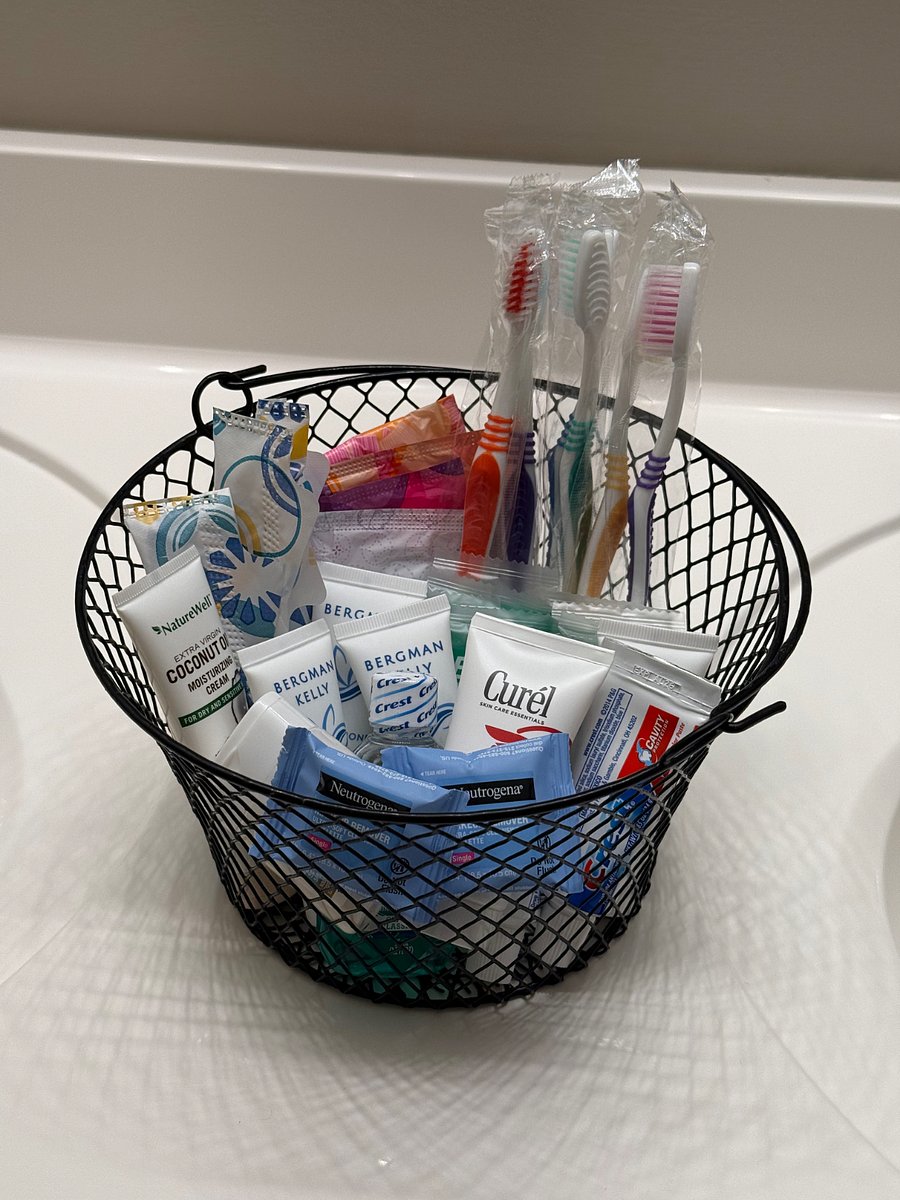 Complimentary toiletries in the bathroom. 