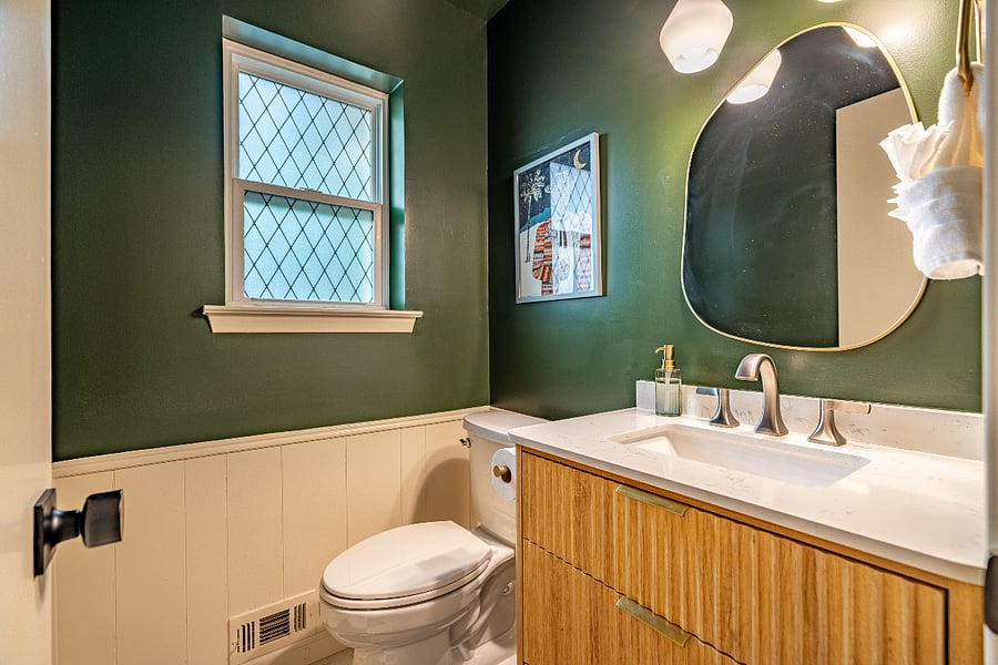 Half bathroom off the kitchen