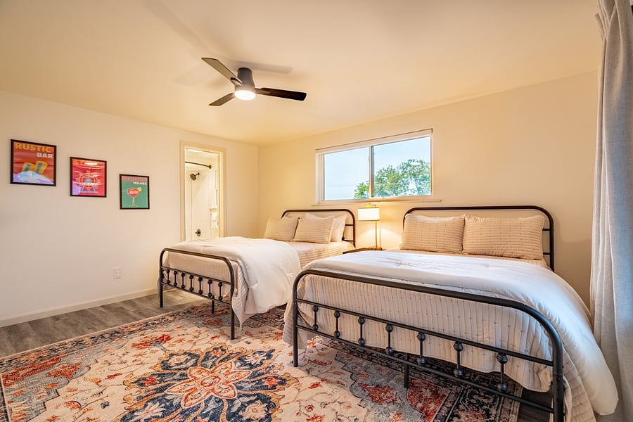 Upstairs bedroom 2 with 2 full beds