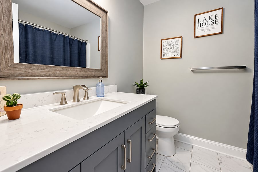 Full Bathroom near the front two spare rooms