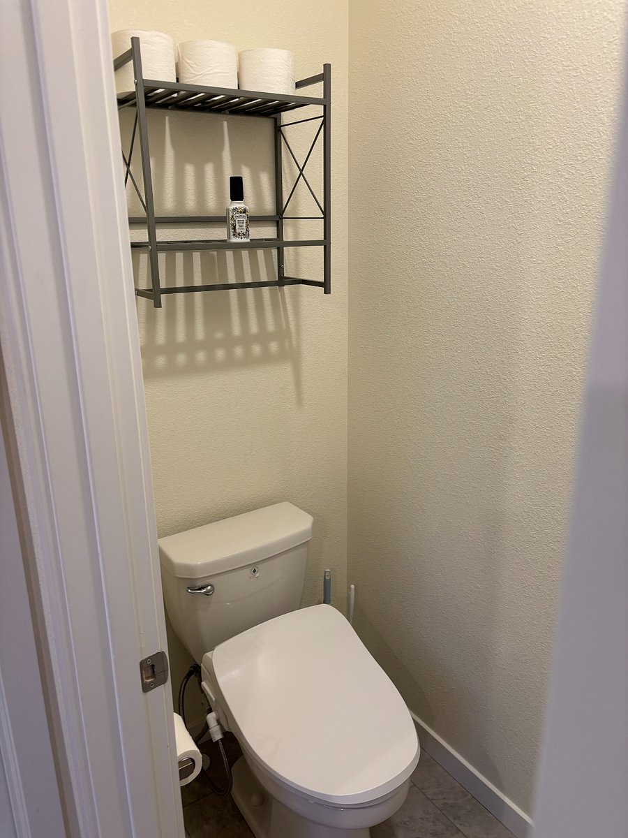 Heated bidets in the three bathrooms.