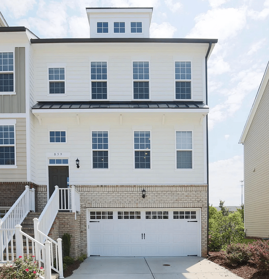 your bedroom two windows top floor on the right