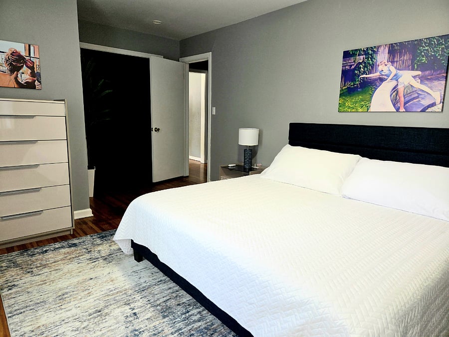 Larger bedroom with King bed