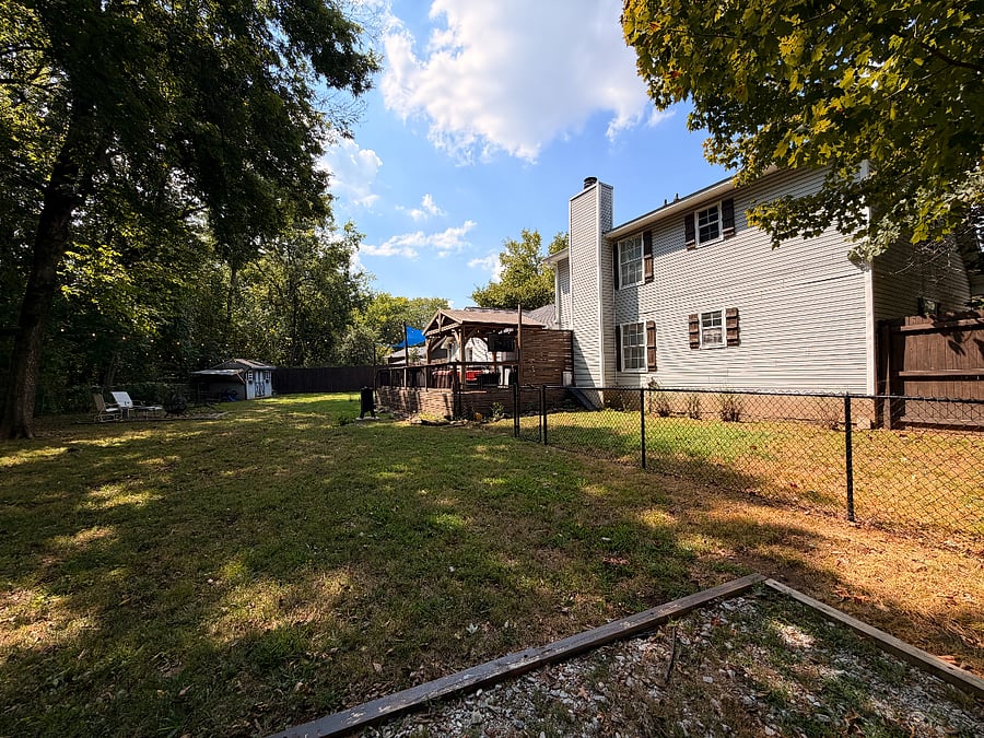 Dog Ramp off the porch to a dog run area for your furry friends, while you enjoy the rest of the back yard if you choose! 