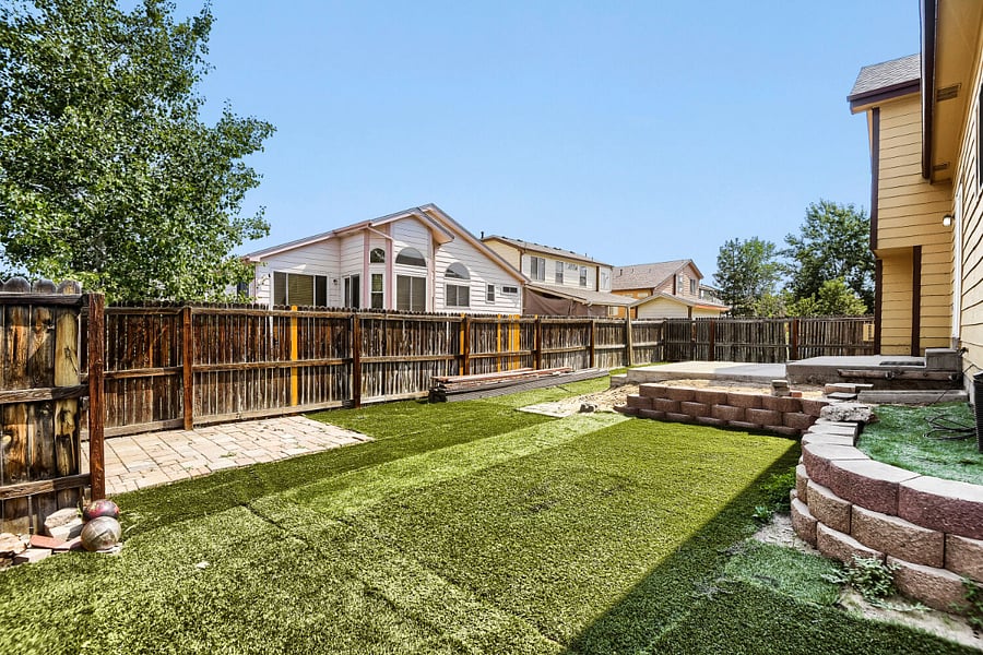 Shared fenced backyard