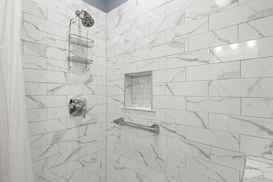 Curbless shower in downstairs bath